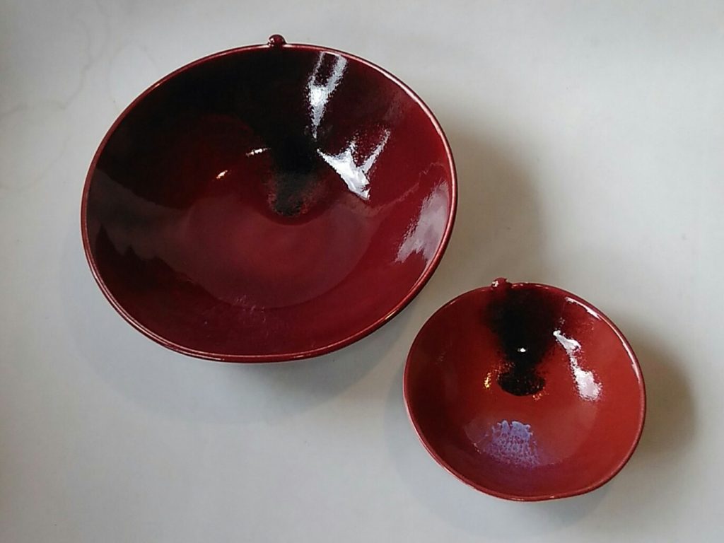 辰砂釉りんご型鉢